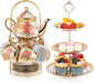 21 Pcs Porcelain Tea Set for Women Tea Party by Maxcheck