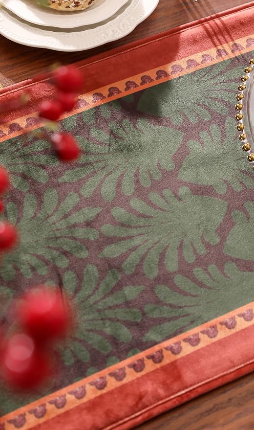 Patdrea Designer Elegant Velvet Table Runner, Classic Art Pattern, Decorative - Image 4