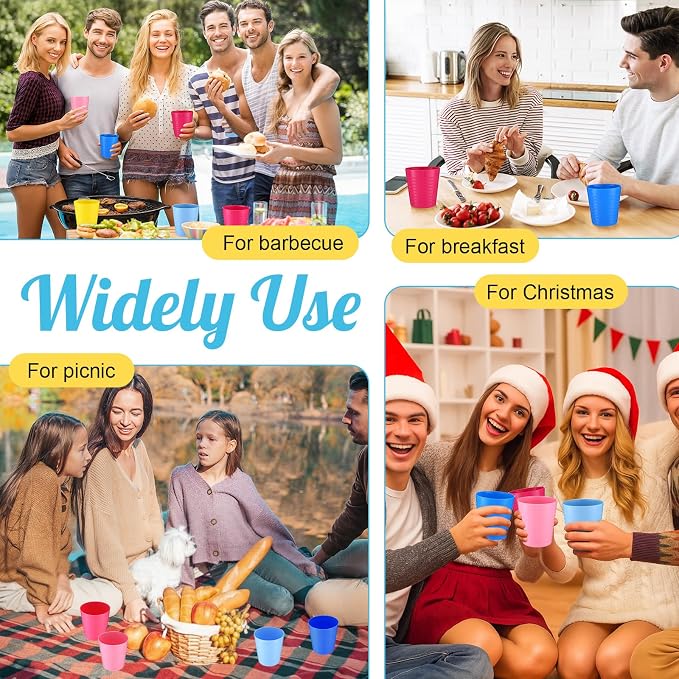 Eccliy 36 Pcs Kids Cups Bulk, 8 oz Plastic Toddler Drinking Cups Unbreakable - Image 6