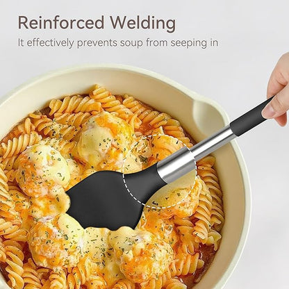 Silicone Kitchen Utensils Set, 28 Pcs Cooking Utensils Set 446°F Heat Resistant Spatula Set, Food Grade Silicone and Stainless Steel Handle Kitchen Gadgets for Nonstick Cookware BPA Free
