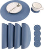 Jovono Set of 6 Faux Leather Round Placemats and Coasters, Coffee Mats Kitchen by JOVONO