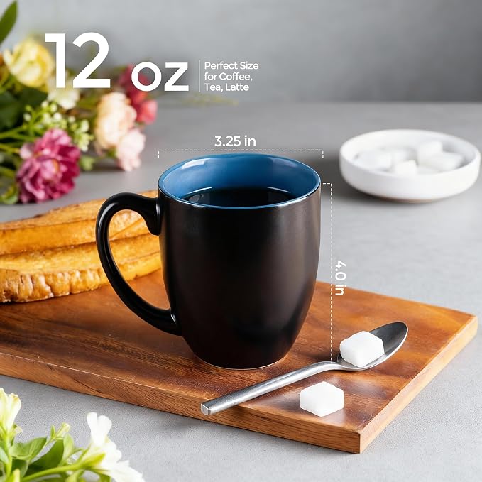 GBhome 12 oz Coffee Mugs Set of 6, Ceramic Coffee Cups- Multi-Color - Image 9