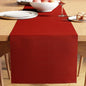Encasa XO Table Runner, Yarn Dyed Ribbed Cotton 13"x59" | Solid Red, 12-Ply by EncasaXO