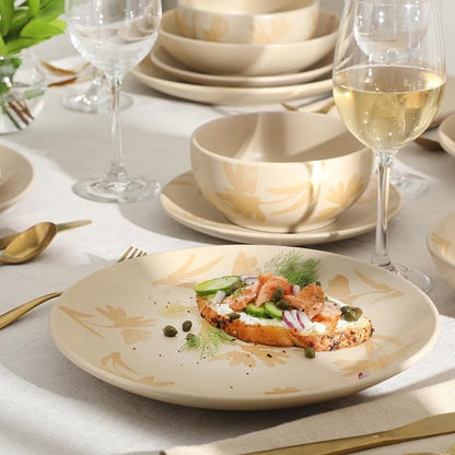 Gibson Home Admiral Hall Plates and Bowls Set, 16-Piece Floral Dinnerware Set - Image 2