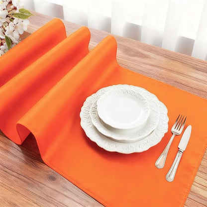 FOLINS&HOME Orange Waterproof Decorative Table Runner 90 Inches Long | 210GSM - Image 3