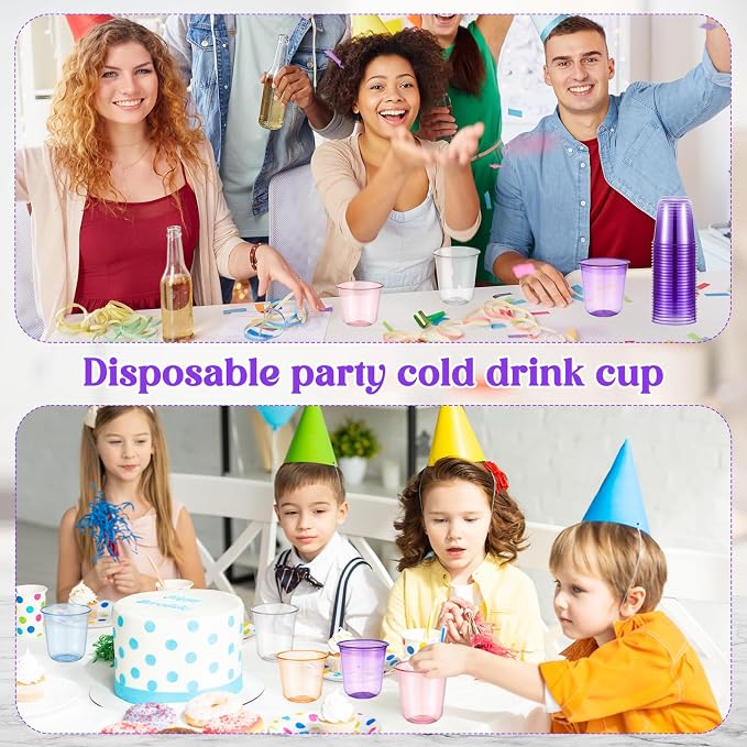 Ziliny 50 Pcs Disposable Stemless Glasses 12oz Crystal Plastic Wine Glasses - Image 6