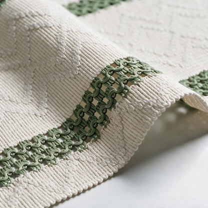 Artoid Mode Army Green Stripe Woven Rustic Table Runner 12x72 Inch | Holiday - Image 6