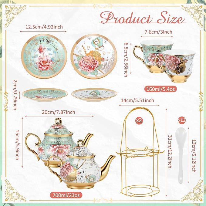 Zhehao 40 Pcs Porcelain Tea Set - Image 2