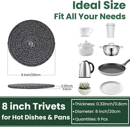 8 Inch Trivets for Hot Dishes, Hot Pots and Pans, Large Coaster for Kitchen - Image 2