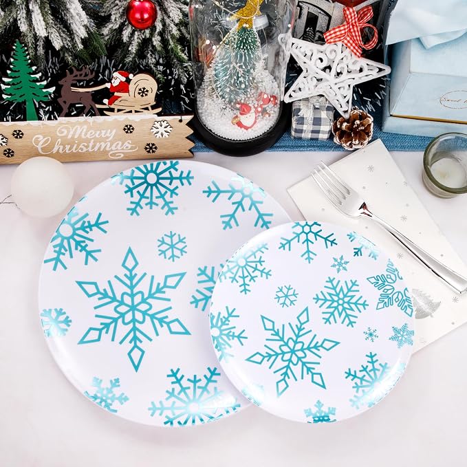 175Pcs Christmas Plates and Napkins Disposable Dinnerware Set - Image 6