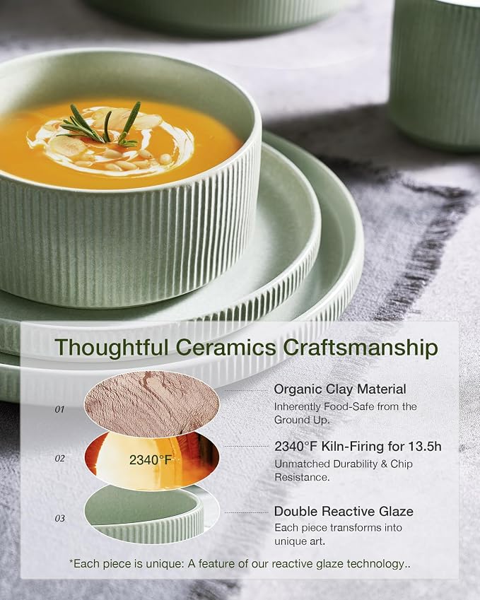 Famiware Star Ceramic Plates and Bowls Sets, Reactive Glaze Dishes - Image 5