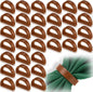 Remerry 50 Pcs Wooden Napkin Rings Handmade Dining Napkin Holder Buckles Farmhouse Semicircle Serviette Ring for Xmas Gathering Everyday Use Harvest Wedding Table Setting (Wood Color)