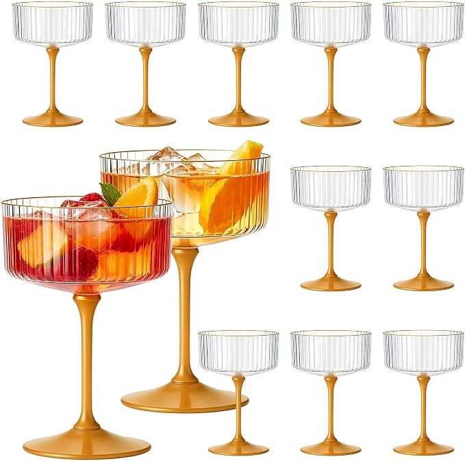 12PCS Plastic Martini Glasses, Unbreakable Reusable Champagne Coupe, Removable by Unknown