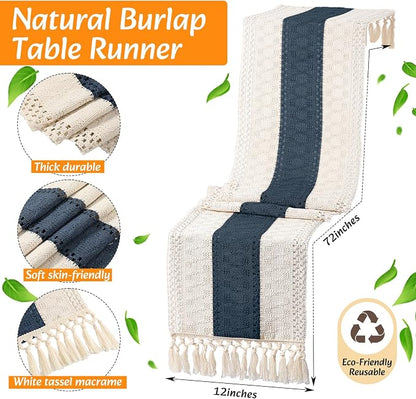 4 Sets Boho Decoration Placemats Round Woven Placemats, Cloth Napkins, Wood - Image 4