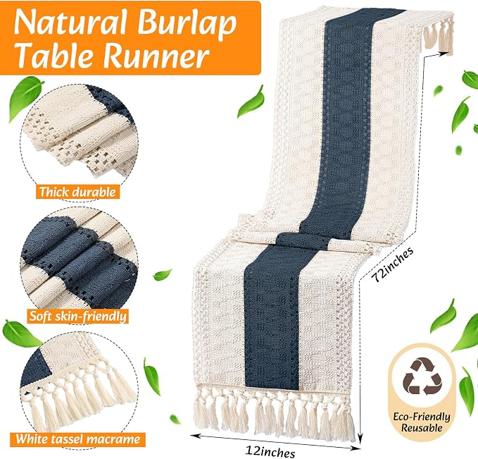 6 Sets Boho Decoration Placemats Round Woven Placemats, Cloth Napkins, Wood - Image 4