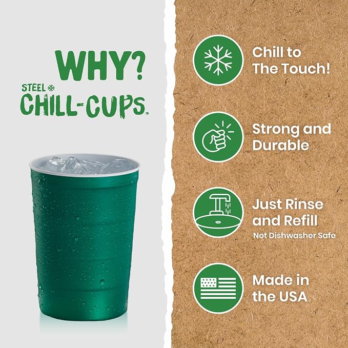 Steel Chill Cups 16 oz. Durable & Reusable Party Cups - Image 2