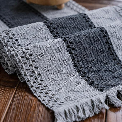 Macrame Table Runner Grey Boho Table Runners by AlynsehomCreateaBetterLife