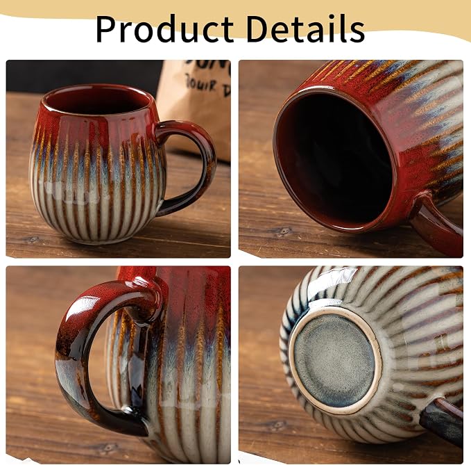 Coffee Mug, Porcelain 16 oz Large Tea Coffee Cup - Image 4