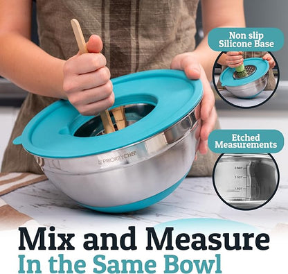 PriorityChef 6pc Stainless Steel Mixing Bowls - Image 3