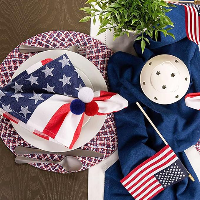 wonlex Patriotic Napkin Ring Holders - Image 3