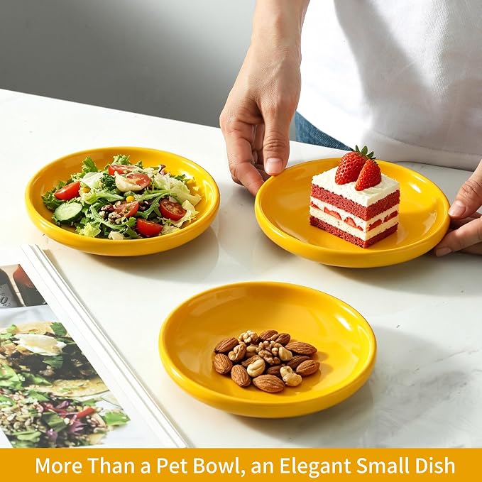 3 PCS Ceramic Cat Bowls, 5.5 in Pet Food Bowl Cat Dishes - Image 6