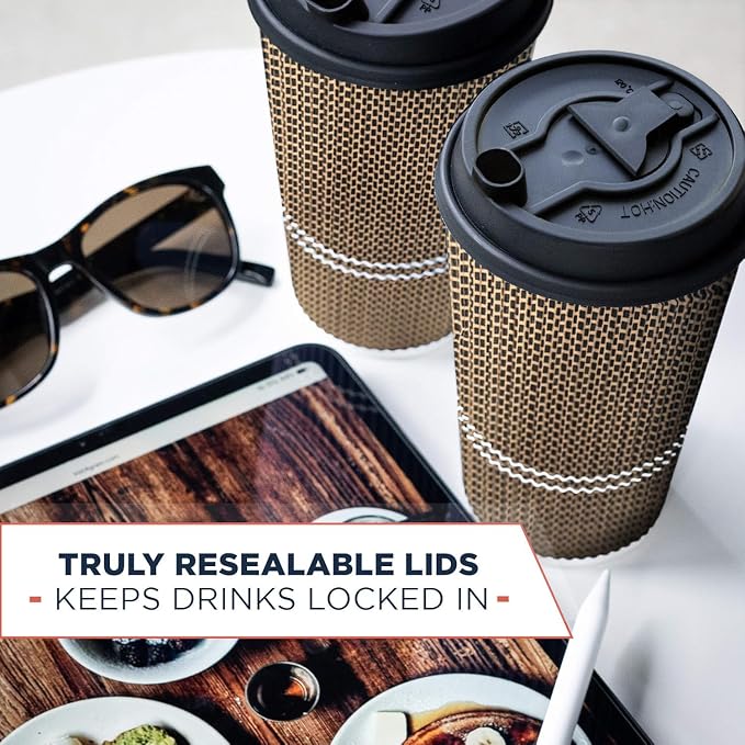 To Go Coffee Cups With Lids - 22 oz Disposable Coffee Cup With Lid. Large Togo - Image 6
