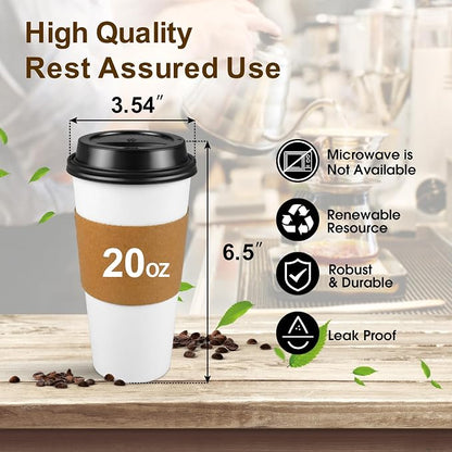 Ginkgo 100 Pack 20 oz Disposable Coffee Cups - Image 5