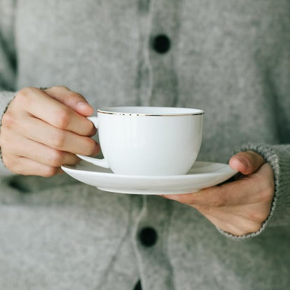 BTaT- Cappuccino Cups with Saucers 6 oz, Dishwasher Safe, Au Lait, Flat White - Image 6