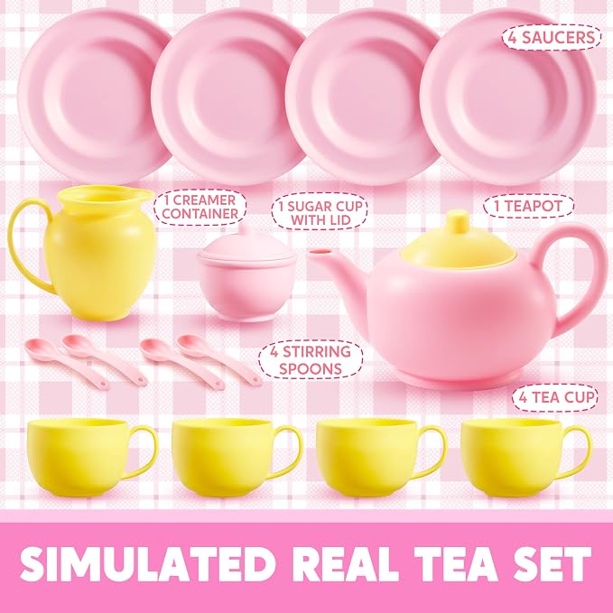 JOYIN 18PCS Pretend Tea Party Set, Mini Kitchen - Image 2