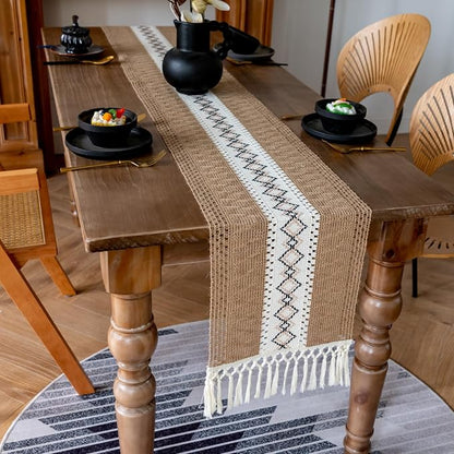 EMMTEEY Macrame Table Runner Boho Style 36 Inches Long, Scratch & Heat Resistant - Image 6