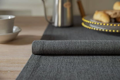 Burlap Style Farmhouse Table Runner, 14x48 Inches Graphite Grey | Thick Durable - Image 5