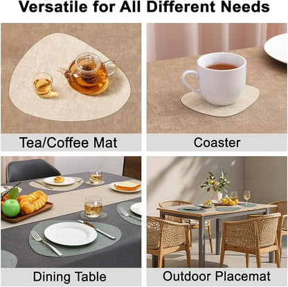 Faux Leather Placemats Set of 6, Dual Sided - Image 7