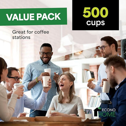 EconoHome 10 oz 500 Pack Disposable Coffee Paper Cups - Image 2