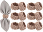 Boho Chic Napkin Rings Set of 12 – Beige Handwoven Rayon Napkin Holders by ALPHALivingHOME