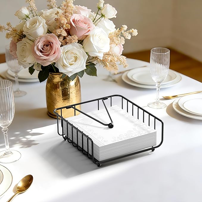 Napkin Holder for Table with Weighted Arm, Dinner Metal Flat Napkin Holders for - Image 6