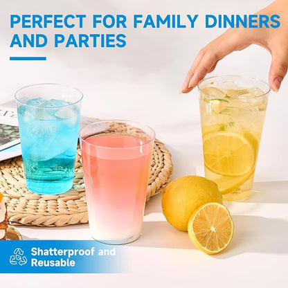 RACETOP 16 oz 100 Pack Disposable Plastic Cups, Disposable Clear Plastic Cups - Image 5