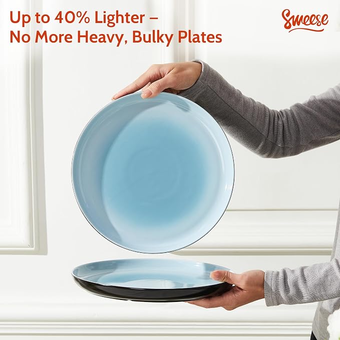 Sweese Porcelain Dessert Plates, 7.4 Inch Lightweight Round Salad Plates Set of - Image 3