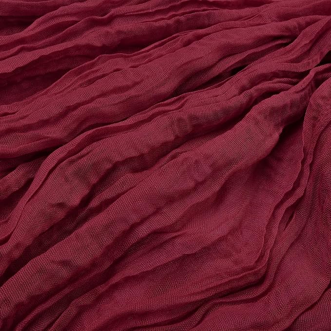 6 Pack Burgundy Cheesecloth Table Runner 35 x 120 Inch | Boho Gauze Fabric - Image 5
