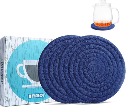 4.8" Drink Cotton Coasters Set of 2 by HIYALOT