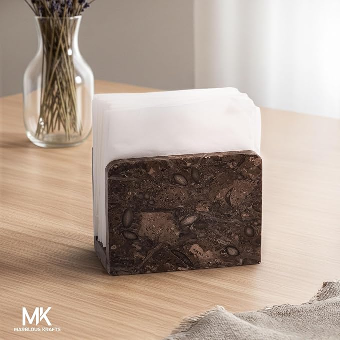 Marble Mini Napkin Holder 3" x 4" Inch Oceanic Stone - Image 2