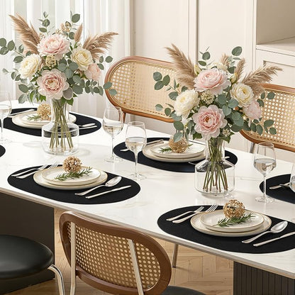 Placemats Set of 6, 11.8 x 17 Inch, Waterproof Wipeable Reversible PU Placemat - Image 9