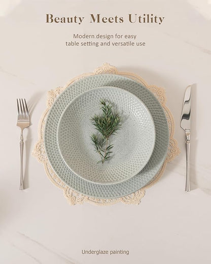 Dinnerware sets plates and bowls sets modern plates,Ceramic Dinnerware Sets,12 Pieces Porcelain Lightweight Plates,Scratch Resistant Dish Set (style - 12, 4 - Set (12pcs))