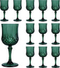 12Pack Plastic Wine Glasses, 7oz Vintage Goblets by LEYIQU