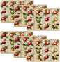 Apple Pear Placemats Set of 6, Retro Fruit Place Mats, Fruits Waterproof Washable Table Mats for Home Party Indoor Kitchen Dining Table Decoration 12x18 Inch