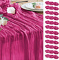 Cheesecloth Table Runner Fushia 10FT Boho Gauze Runner, 12 Pack | 120 Inch by Wokceer
