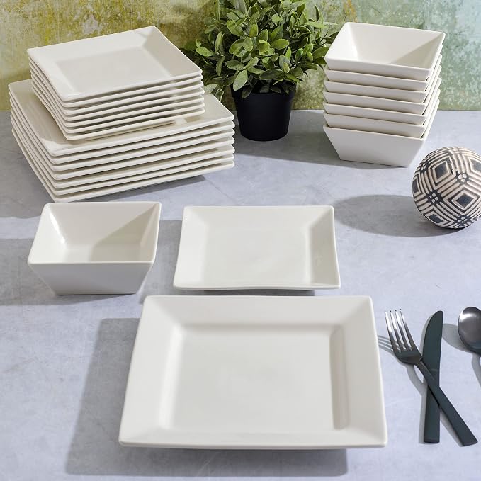 Gibson Home Zen Buffet Hard Square Porcelain Chip and Scratch Resistant - Image 3