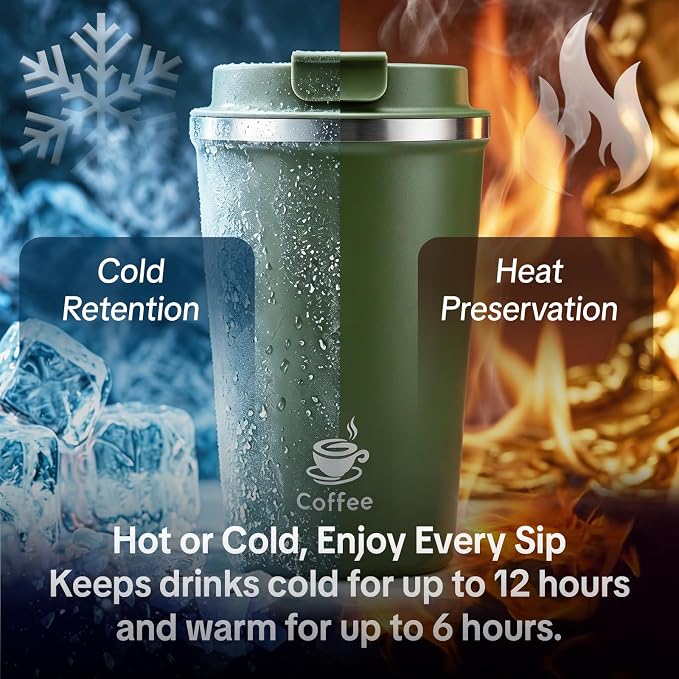 17oz Travel Coffee Mug, Leakproof Vacuum Coffee Cup Insulated Tumbler | 304 - Image 7