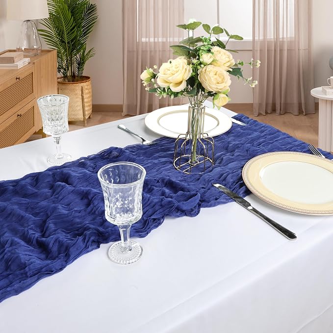 6 Pack 10Ft Royal Blue Cheesecloth Table Runner 23 x 120 Inch | Gauze Rustic - Image 6