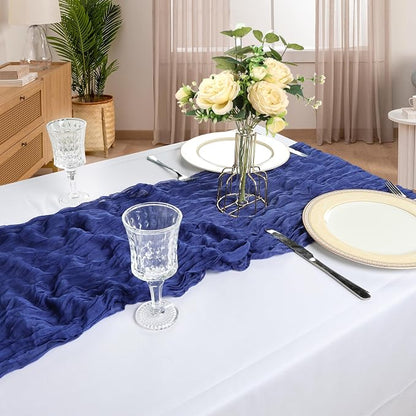 12 Pack 10Ft Royal Blue Cheesecloth Table Runner 23 x 120 Inch | Gauze Rustic - Image 6
