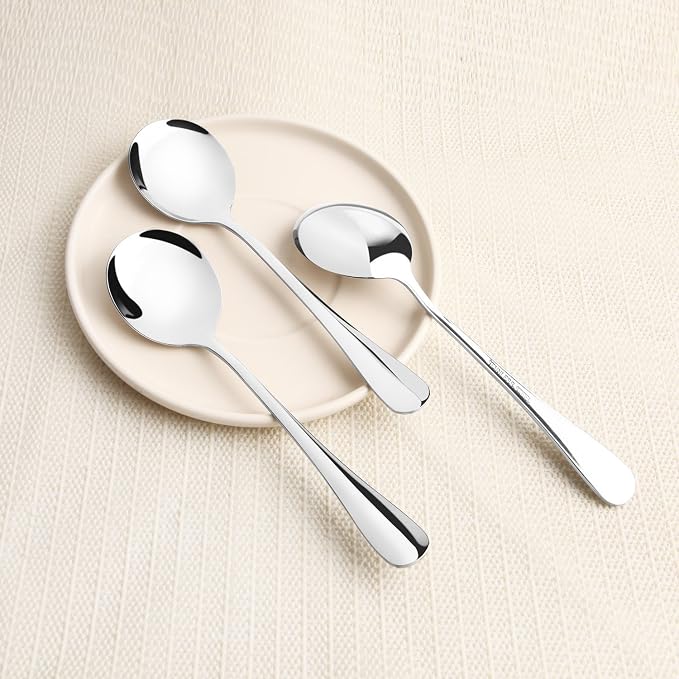 6 Piece Soup Spoons, High Grade Stainless Steel Soup Spoons, Dishwasher Safe - Image 6